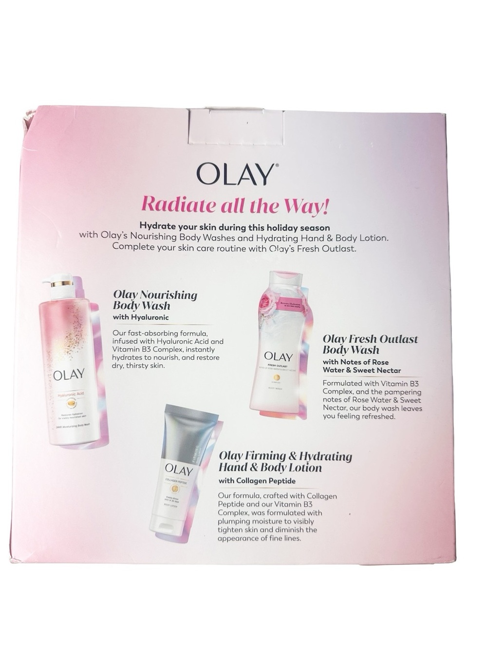 Olay Holiday Radiance Collection Body Wash and Body Lotion Set NIB - Picture 3 of 5